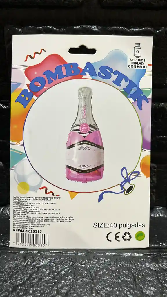 Globo Metalizado Botella Champagne 40"