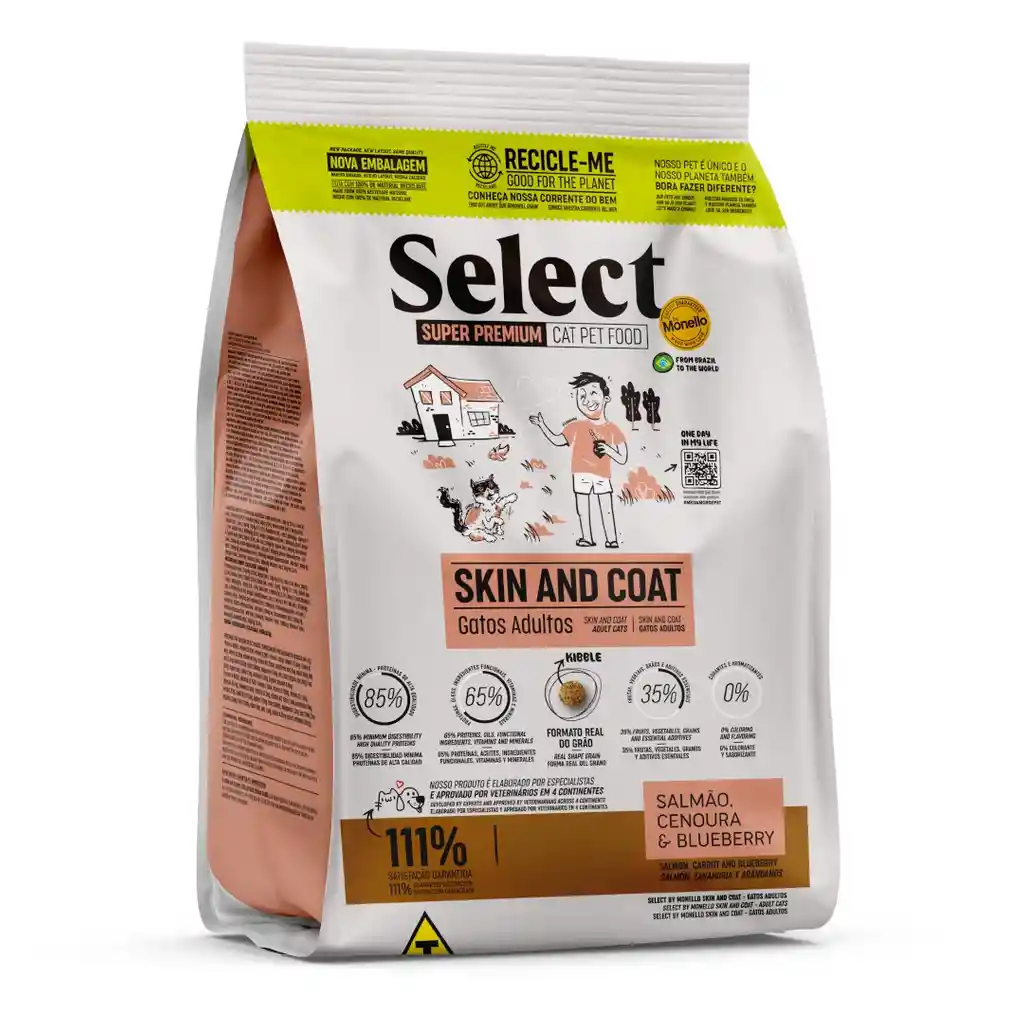 Monello Select Super Premium Gatos Adultos Piel Y Pelaje 1.5 Kg