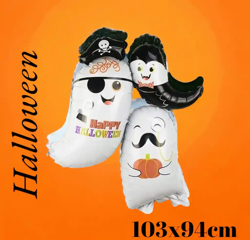 Globo Happy Halloween Fantasma Pirata X 3