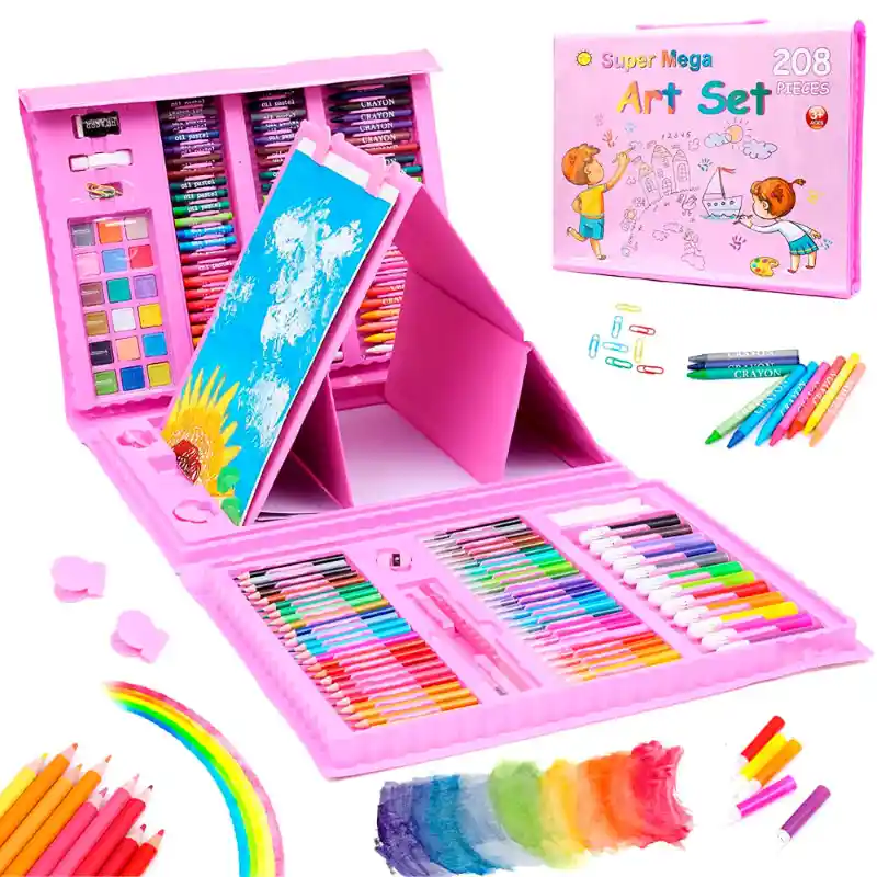 Set De Arte Niños Maleta 208 Piezas Dibujo Creativo Infantil