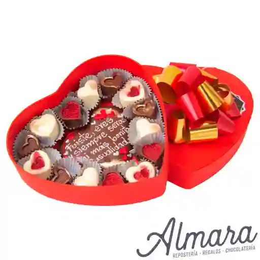 Caja Corazón Con Trufas Y Bombones Frutos Secos - Chocolates