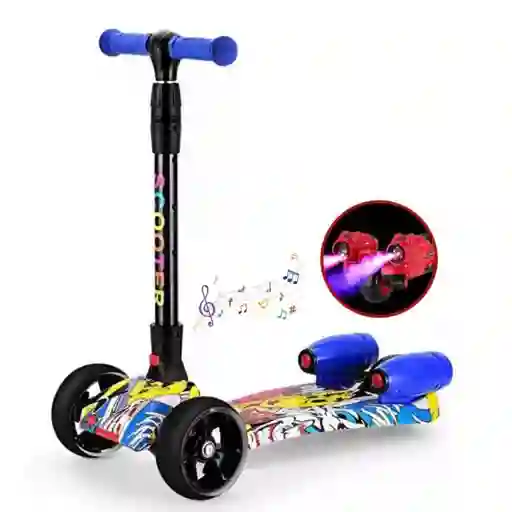 Patineta Scooter Luz Música Bluetooth Con Turbinas De Humo-niños