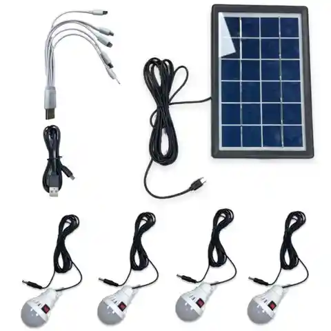 Planta Solar Recargable Con Radio Bluetooth Am/fm Bp-pl087s + Bombillos