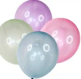 12 Unidades De Globo R12 Transparente Colores