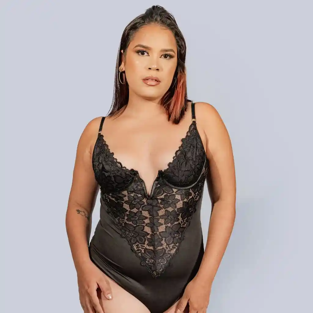 Talla S Body Nikola Negro De Encaje