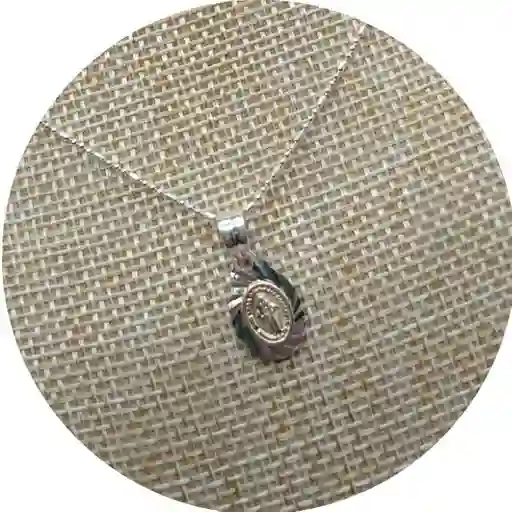 Cadena Mas Dije Ovalado Milagrosa Laminilla Oro Plataley 925