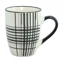 Mug Taza Nav Expressions Christmas 340ml Blanco Lineas Negras