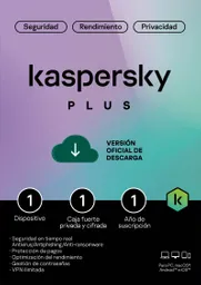 Antivirus Kaspersky Plus 1 Dispositivo 1 Año + Vpn Ilimitada