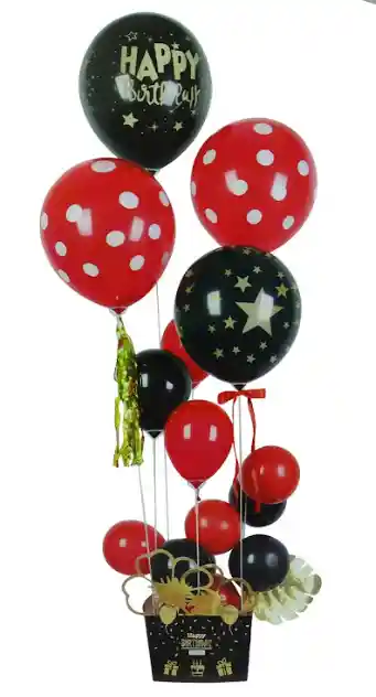 Set Arreglo De Globos Negro Y Rojo