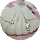 Cadena Mas Dije Pie Con Laminilla 0ro Plata Ley 925