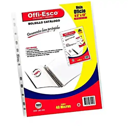 100 Bolsillo De Catalogo Offiesco Carpeta Carta