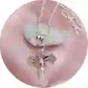Cadena Mas Dije Cruz Grabada Con Laminilla 0ro Plata Ley 925