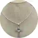 Cadena Mas Dije Cruz Grabada Con Laminilla 0ro Plata Ley 925