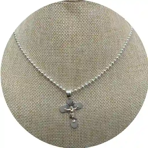 Cadena Mas Dije Cristo Con Laminilla 0ro Plata Ley 925