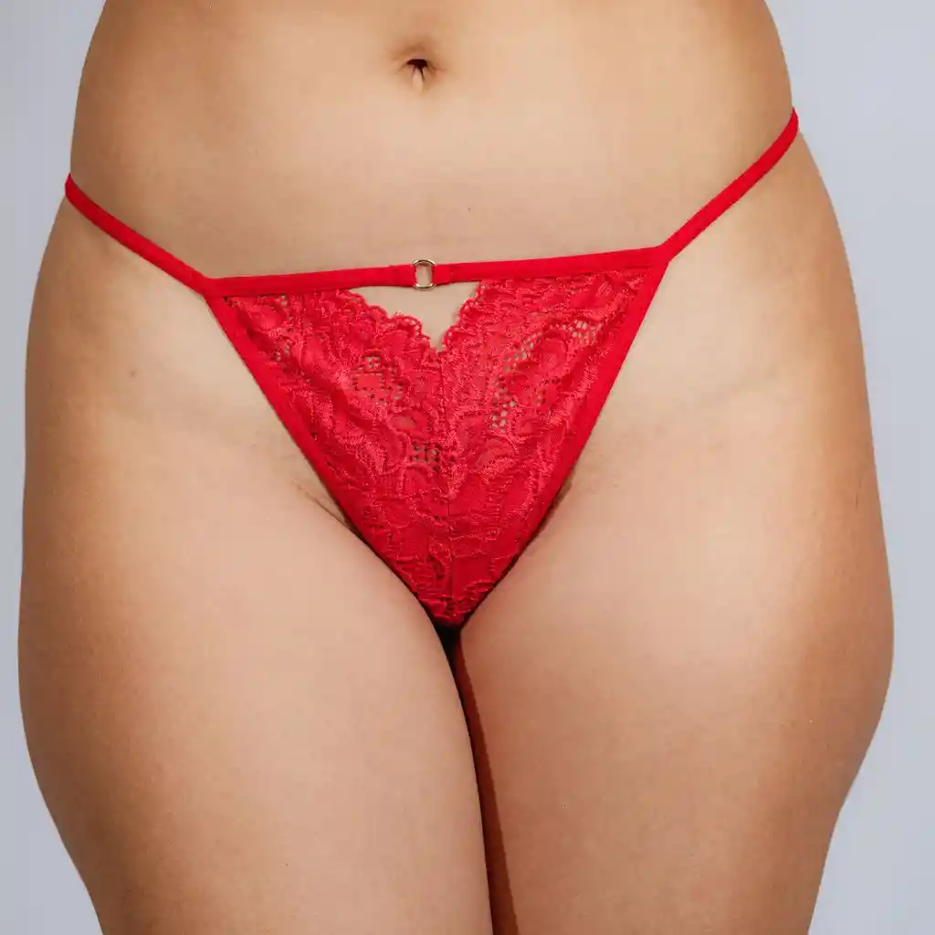 Talla M Panty Hilo Dental Rojo Tipo G-string Misterio