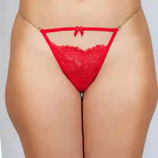 Talla L Panty Hilo Dental Rojo Tipo G-string Pasión