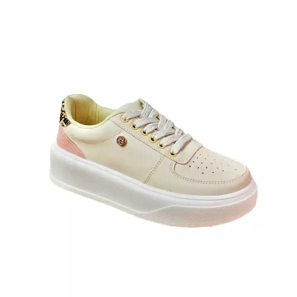 Zapato Dama Calzado Mujer Tenis Casual Karla Chacon Salome Beige 39