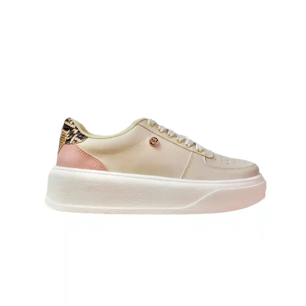 Zapato Dama Calzado Mujer Tenis Casual Karla Chacon Salome Beige