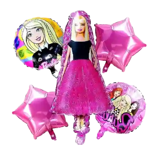 Globos Boquet Barbie Rosada X5