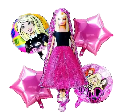 Globos Boquet Barbie Rosada X5