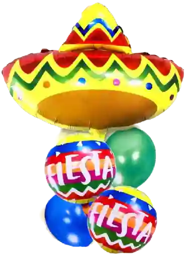 Bouquet Set Globos Mexicano Gorro 5 Piezas