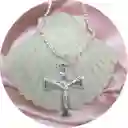 Cadena Mas Dije Cristo Con Laminilla 0r0 Plata Ley 925
