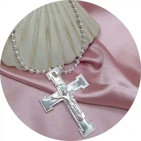 Cadena Mas Dije Cristo Con Laminilla 0r0 Plata Ley 925
