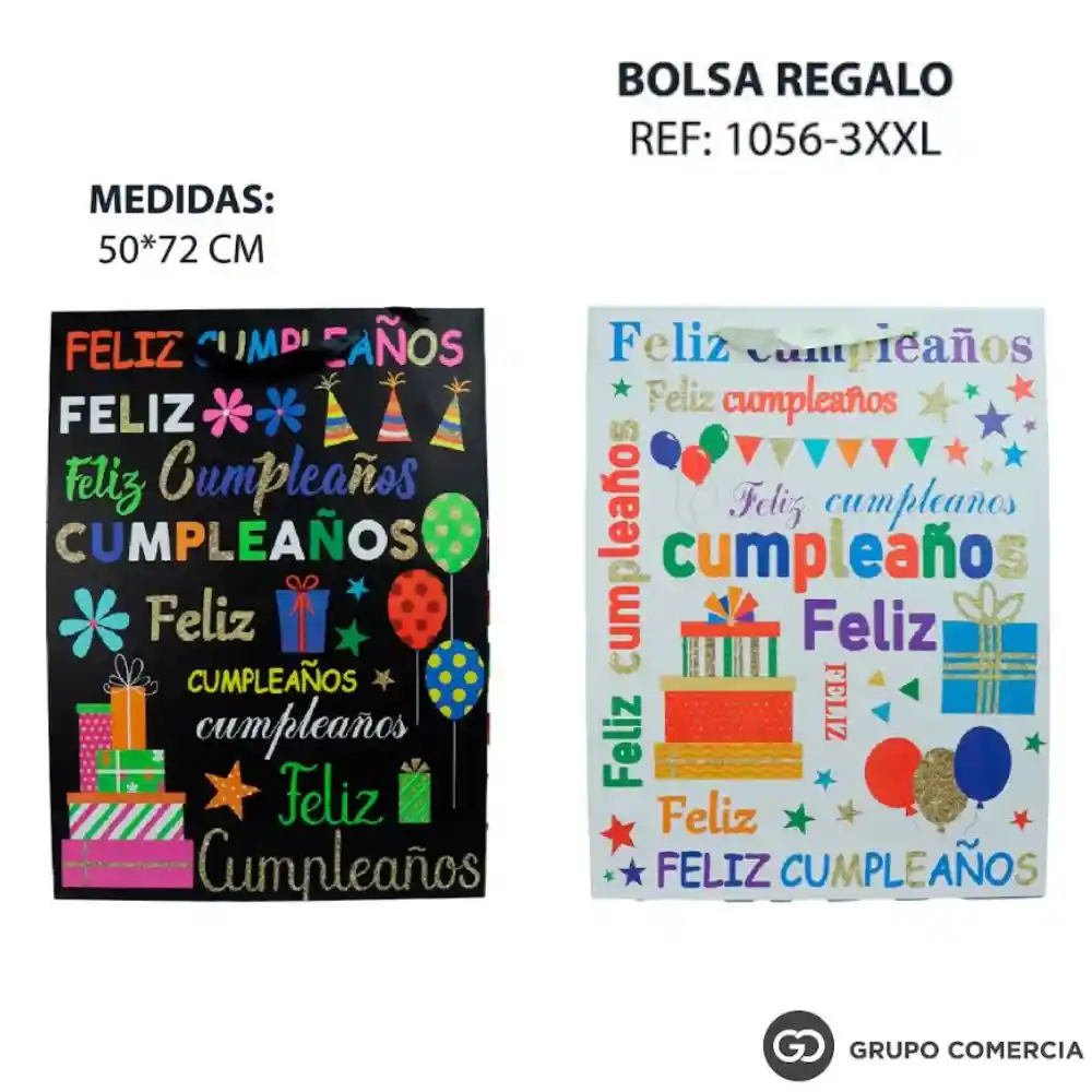 Bolsa De Regalo Feliz Cumpleaños 50*72 Cm Xxl