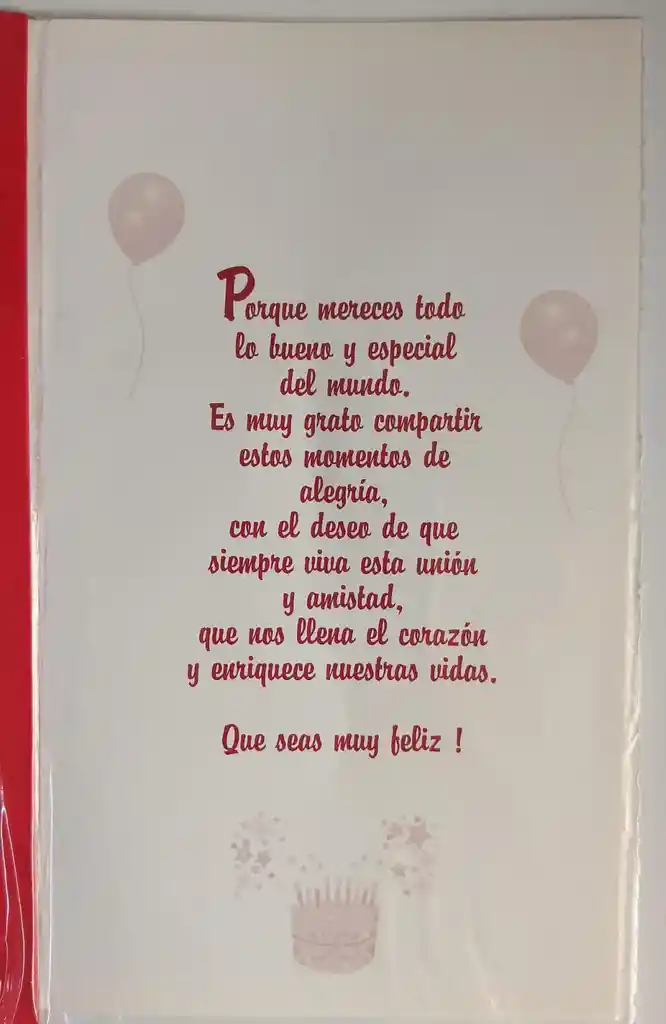 Tarjeta Regalo Mensaje Y Lluvia De Sobres Cumpleaños Mujer Colmodernas - 20x13cm