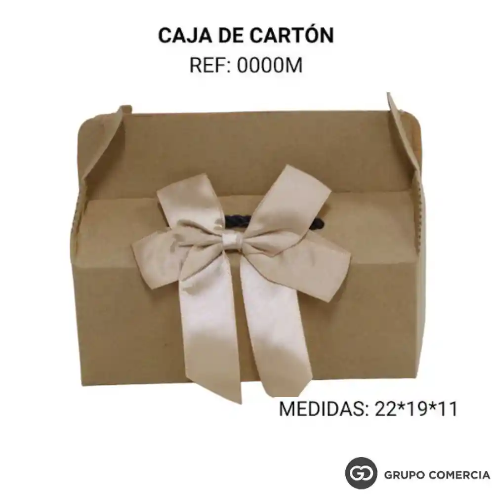 Caja De Cartón Kraft 22*19*11 Cm Incluye Moño