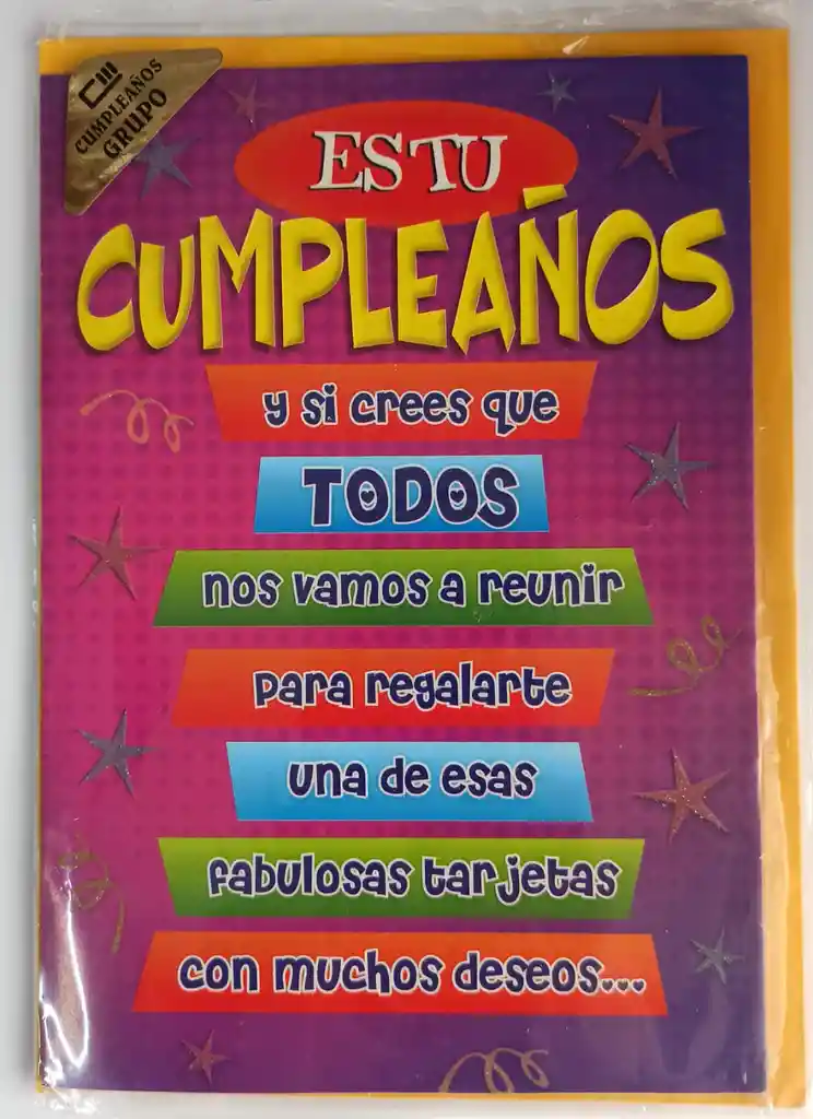 Tarjeta Regalo Mensaje Y Lluvia De Sobres Cumpleaños Hombre/mujer Colmodernas - 20cmx15cm