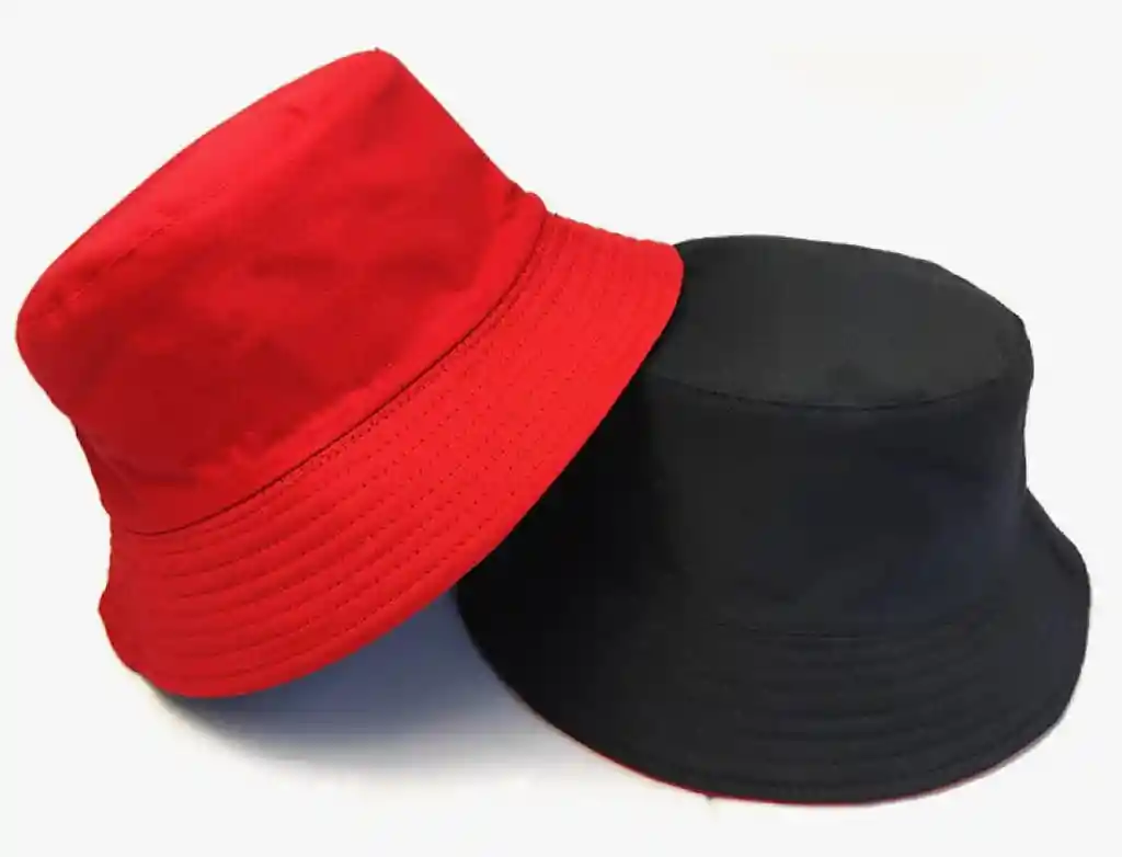 Gorro Pesquero Doble Faz Unicolor Tipo Bucket Para Adultos Rojo