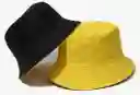 Gorro Pesquero Doble Faz Unicolor Tipo Bucket Para Adultos Amarillo