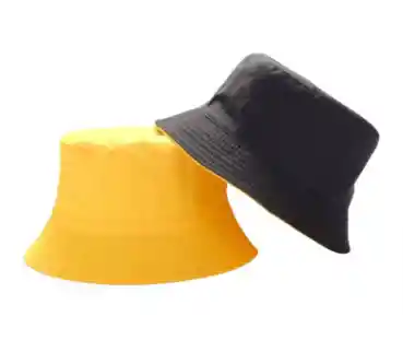 Gorro Pesquero Doble Faz Unicolor Tipo Bucket Para Adultos Amarillo