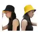 Gorro Pesquero Doble Faz Unicolor Tipo Bucket Para Adultos Amarillo