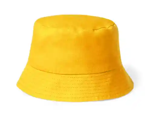 Gorro Pesquero Doble Faz Unicolor Tipo Bucket Para Adultos Amarillo