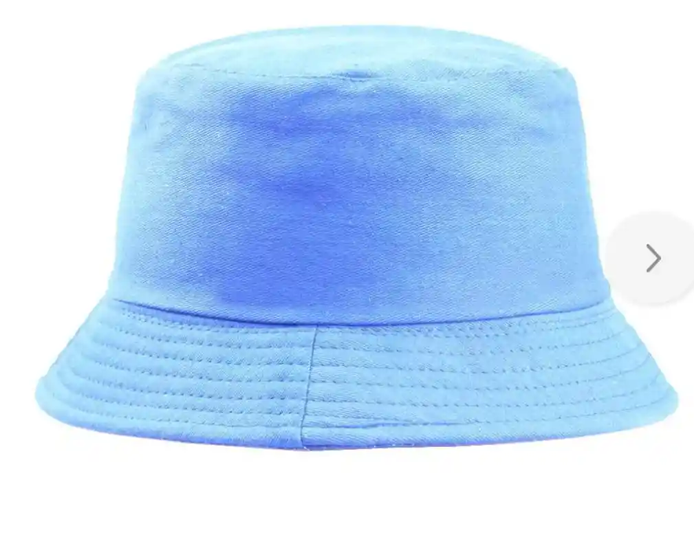 Gorro Pesquero Doble Faz Unicolor Tipo Bucket Para Adultos Celeste