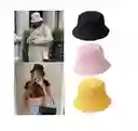 Gorro Pesquero Doble Faz Unicolor Tipo Bucket Para Adultos Negro