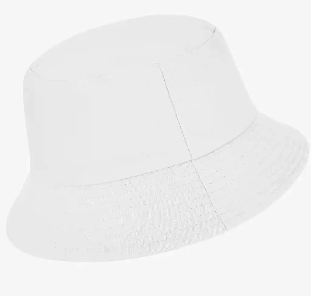 Gorro Pesquero Doble Faz Unicolor Tipo Bucket Para Adultos Blanco