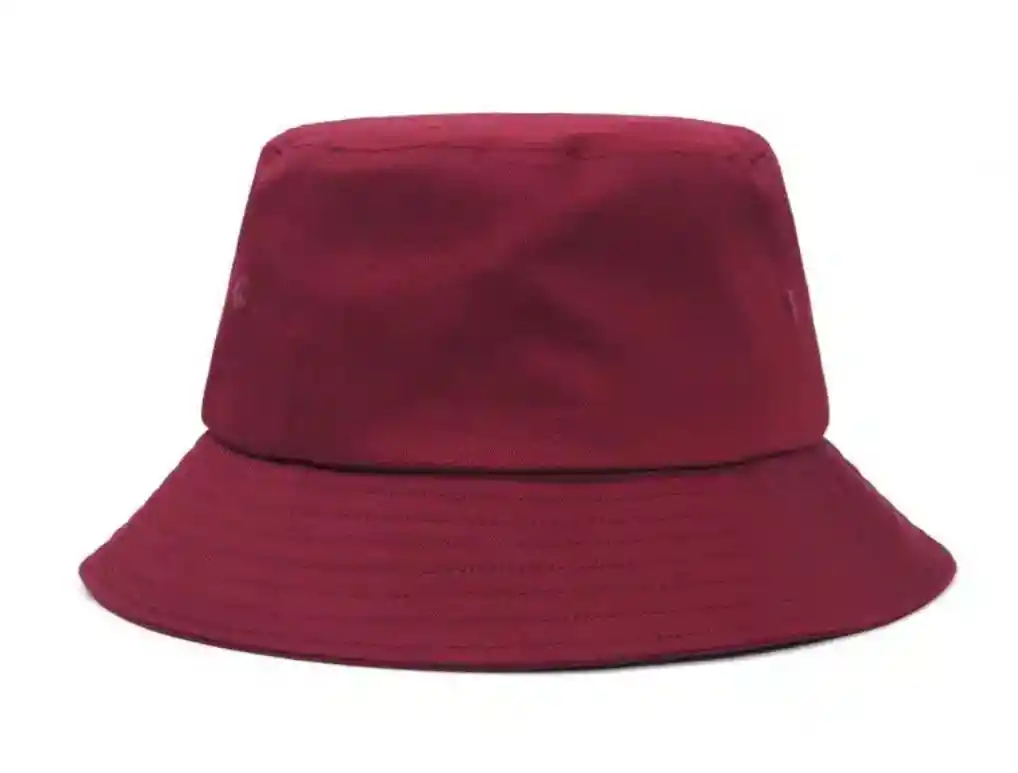 Gorro Pesquero Doble Faz Unicolor Tipo Bucket Para Adultos Vinotinto/negro