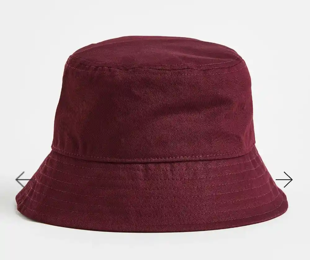 Gorro Pesquero Doble Faz Unicolor Tipo Bucket Para Adultos Vinotinto/negro