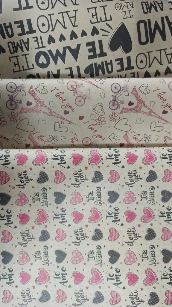 Papel Regalo Kraft De Amor Ocasion Especial Cumpleaños Y Fiesta