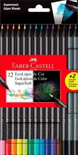 Colores Supersoft Faber Castell X 12 + 2 Ecolapices