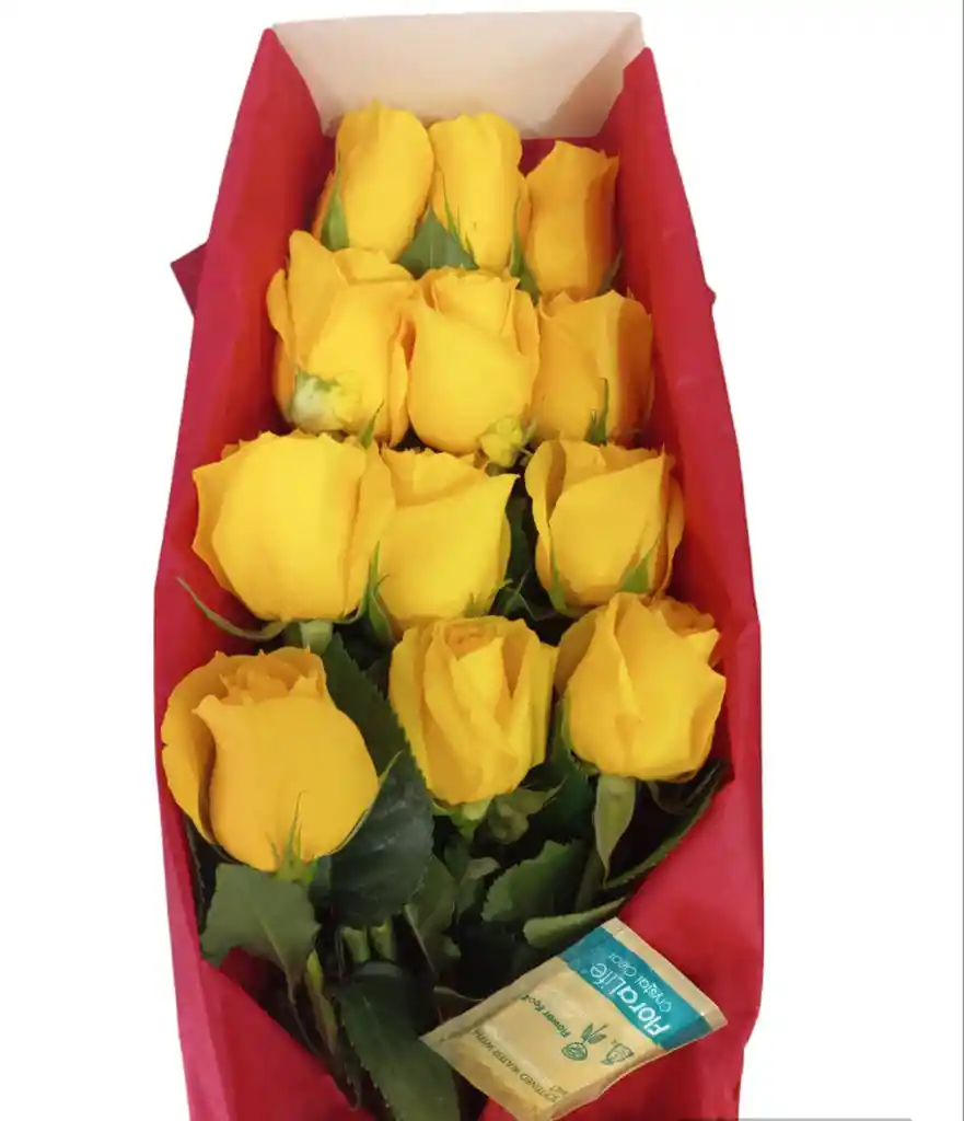 Caja De Rosas Amarillas Para Regalar