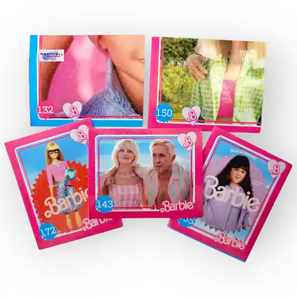 50 Sobres Láminas Para Álbum Barbie Auto-adhesivas