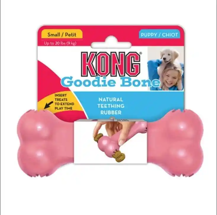 Kong Perro Caucho Puppy Hueso Small Rosa