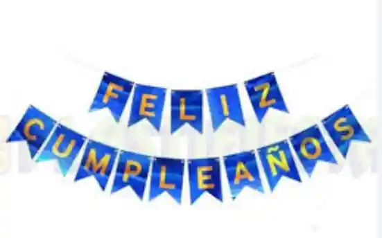 Feston Feliz Cumpleaños Color Azul Rey