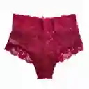 Talla Xl Panty De Encaje Tiro Alto Luna Vinotinto