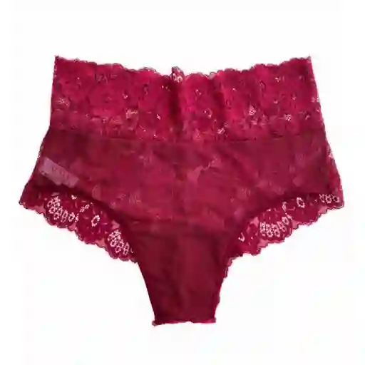 Talla Xl Panty De Encaje Tiro Alto Luna Vinotinto