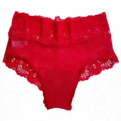 Talla S Panty De Encaje Tiro Alto Luna Roja
